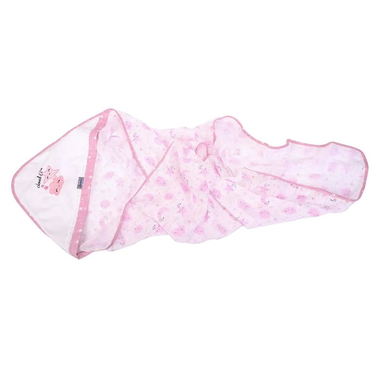 Toalha de Banho Fralda Minasrey Alvinha Cloud Rosa