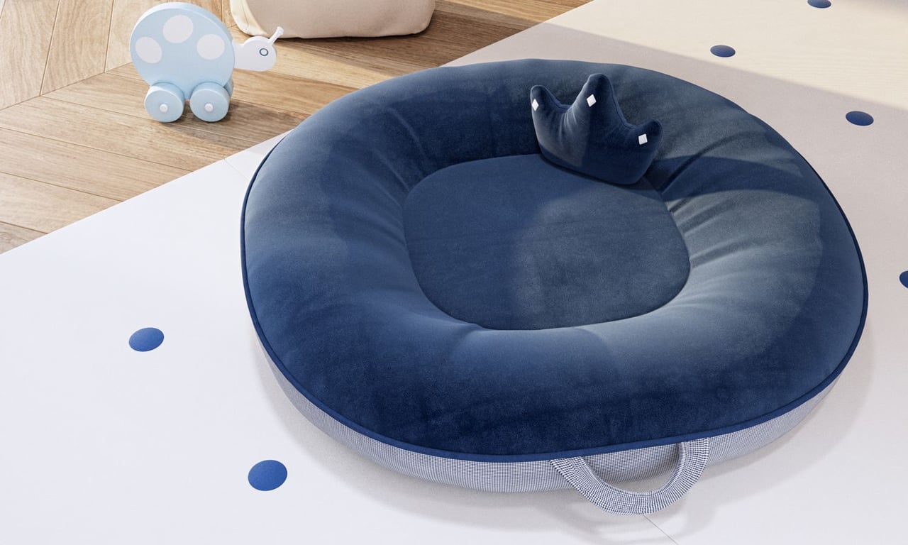 Ninho Xadrez Vichy Azul Marinho 75cm — vista alternativa