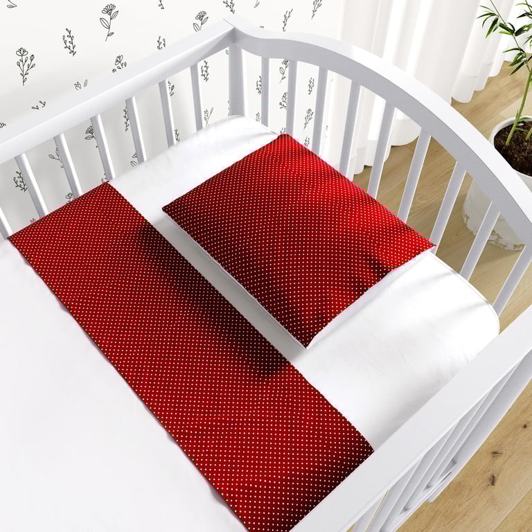 Jogo de Lençol Berço Poá Vermelho 3 peças — vista alternativa