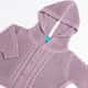 Saída Maternidade com Capuz Tricot Roxo Lavanda 03 Peças - imagem 3