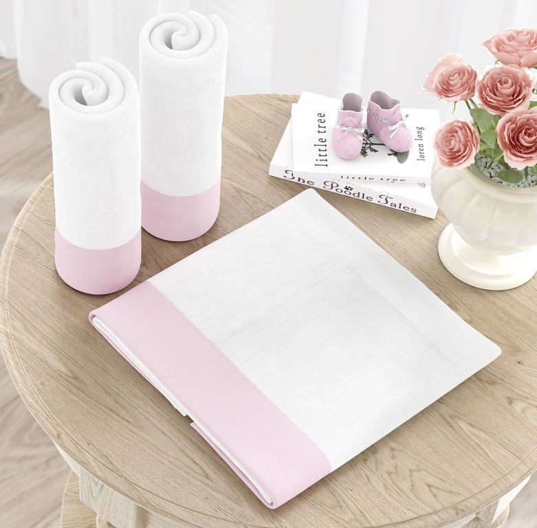 Jogo de Fraldas Ombro Barra Branco Clássico com 3