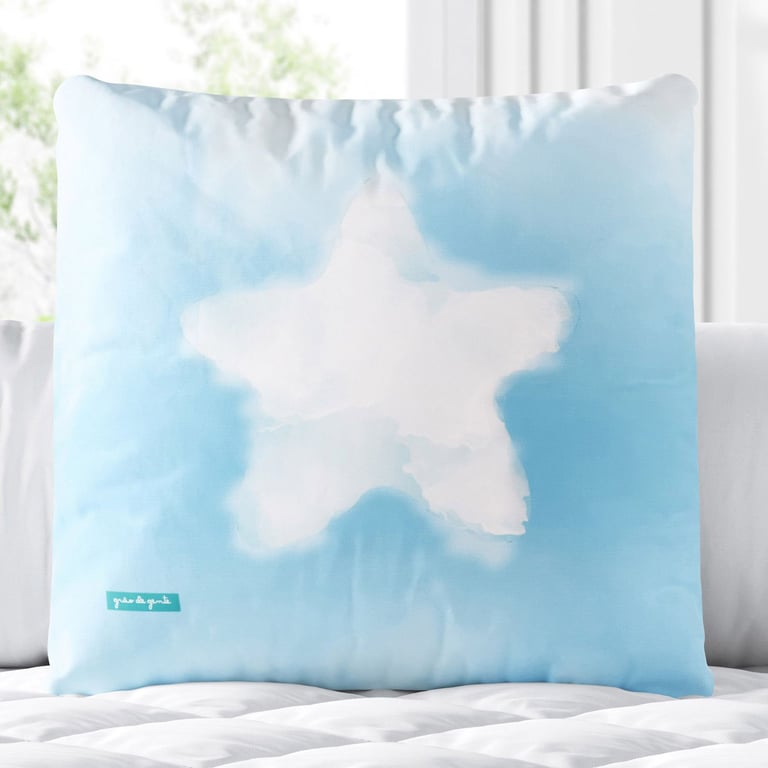 Almofada Quadrada Tie Dye Estrela Azul 33cm