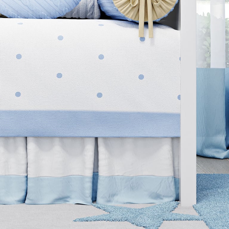 Saia de Cama Babá Branco/Rosa