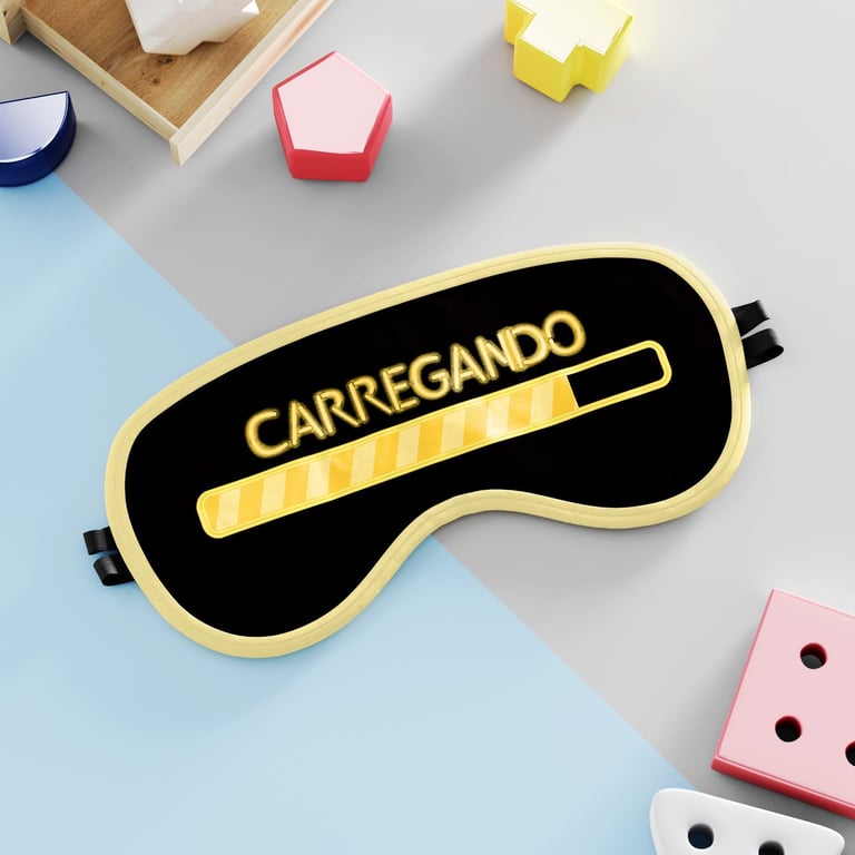 Máscara de Dormir Infantil Carregando Gamer 19cm