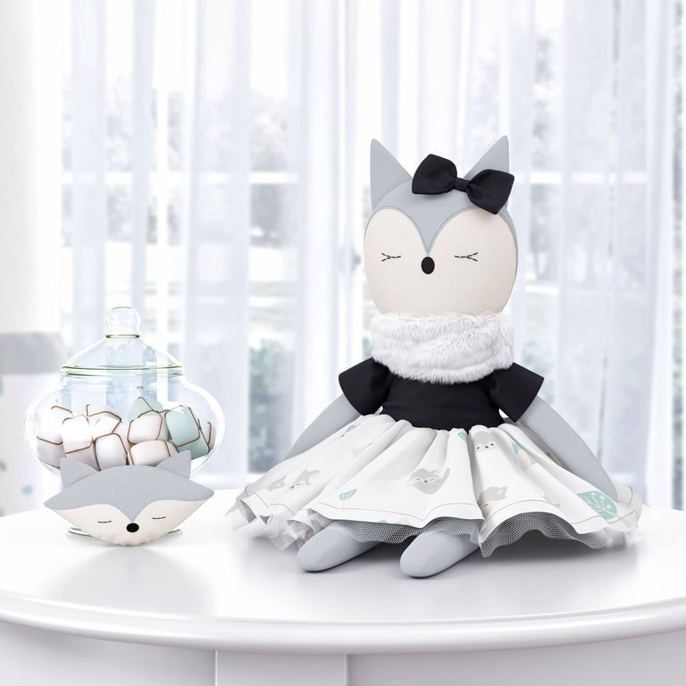 Raposa Mimo Branco/Preto 48cm