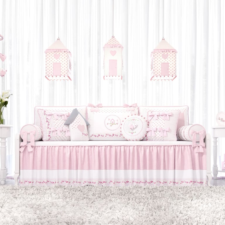 Kit Cama Babá Patchwork Rosa
