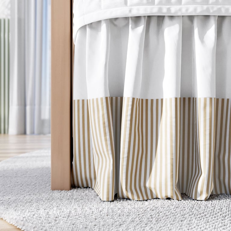 Saia de Mini Berço Listrada Bege