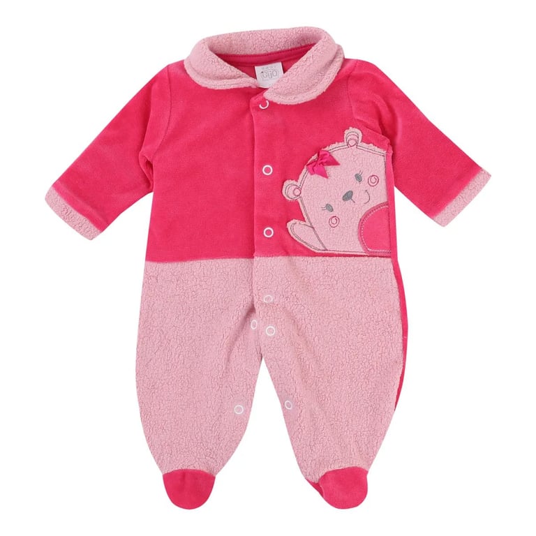 Saída Maternidade Baby Gijo Plush Bordado Ursinha + Manta Pink — vista alternativa