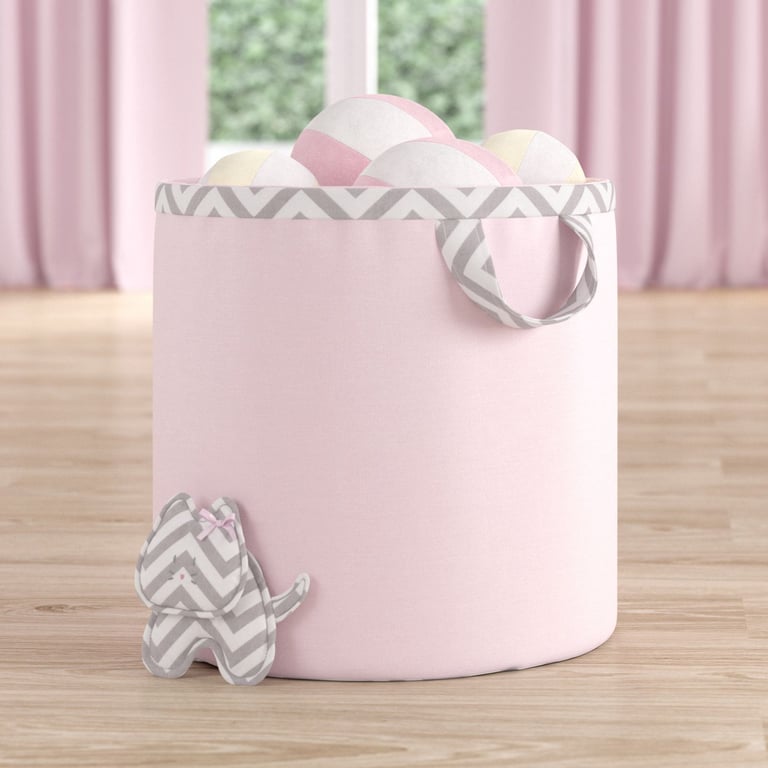 Cesto Organizador para Brinquedos Chevron Amiguinhas 35cm — vista alternativa