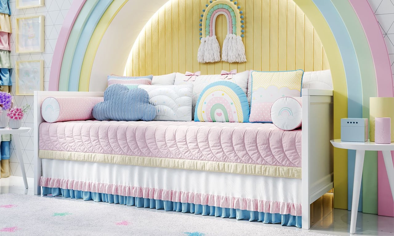 Kit Cama Babá Arco-íris Patchwork — vista alternativa