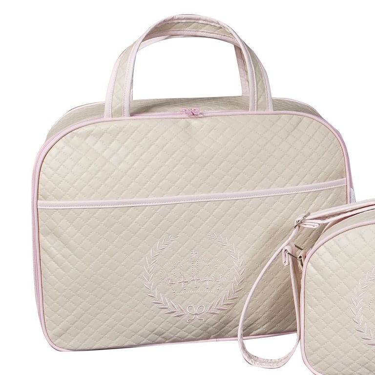 Mala Maternidade Coroinha do Bebê Rosa 44cm