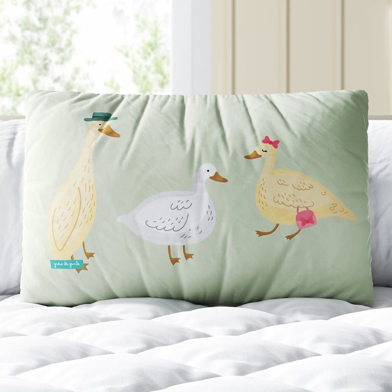 Almofada Retangular Família Pato 35cm