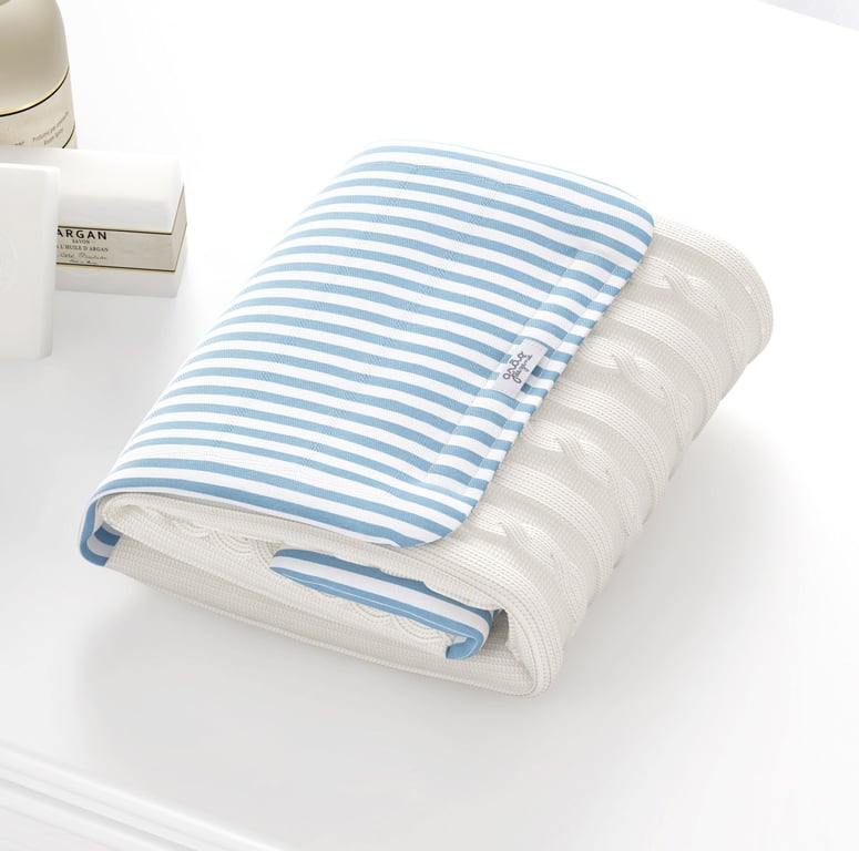 Trocador de Fraldas Portátil Tricot Luxo Azul 85x40cm