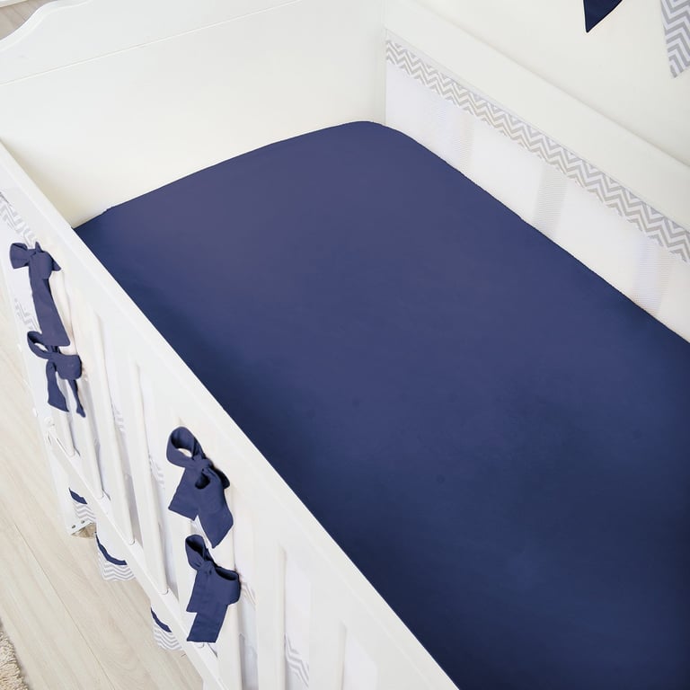 Lençol de Baixo Berço Marinho