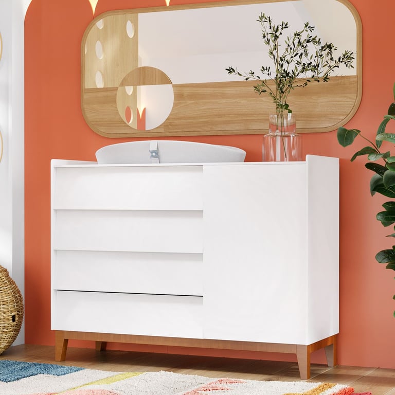 Cômoda Infantil Branco com Porta Nordic