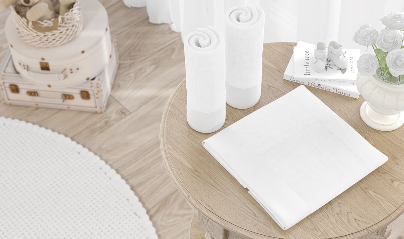 Jogo de Fraldas Ombro Barra Branco Clássico com 3