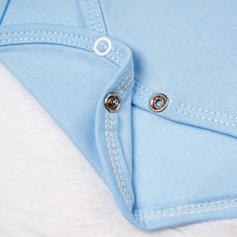 Body Manga Curta Baby Basics Azul Bebê — vista alternativa