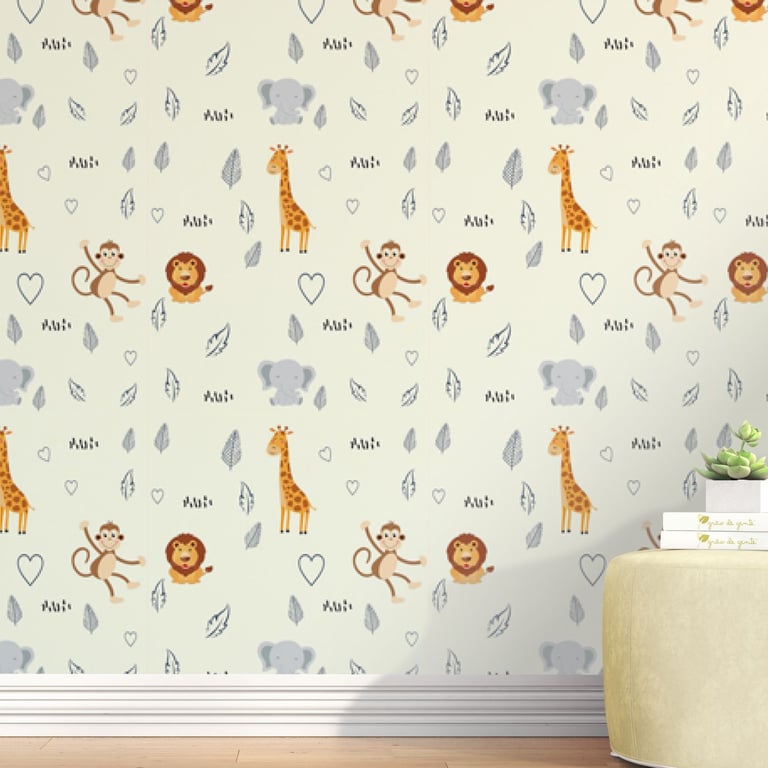 Papel de Parede Safári e Folhas 3M