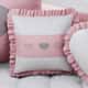Almofada Quadrada Coração Rosa e Branco 38cm - imagem 1