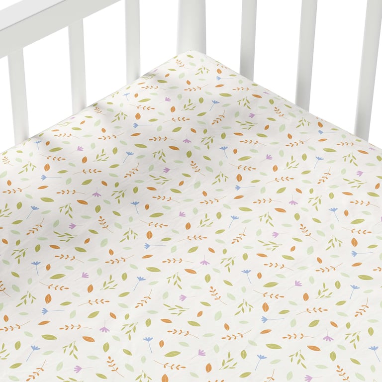 Lençol Berço com Elástico Folhas Selva Baby