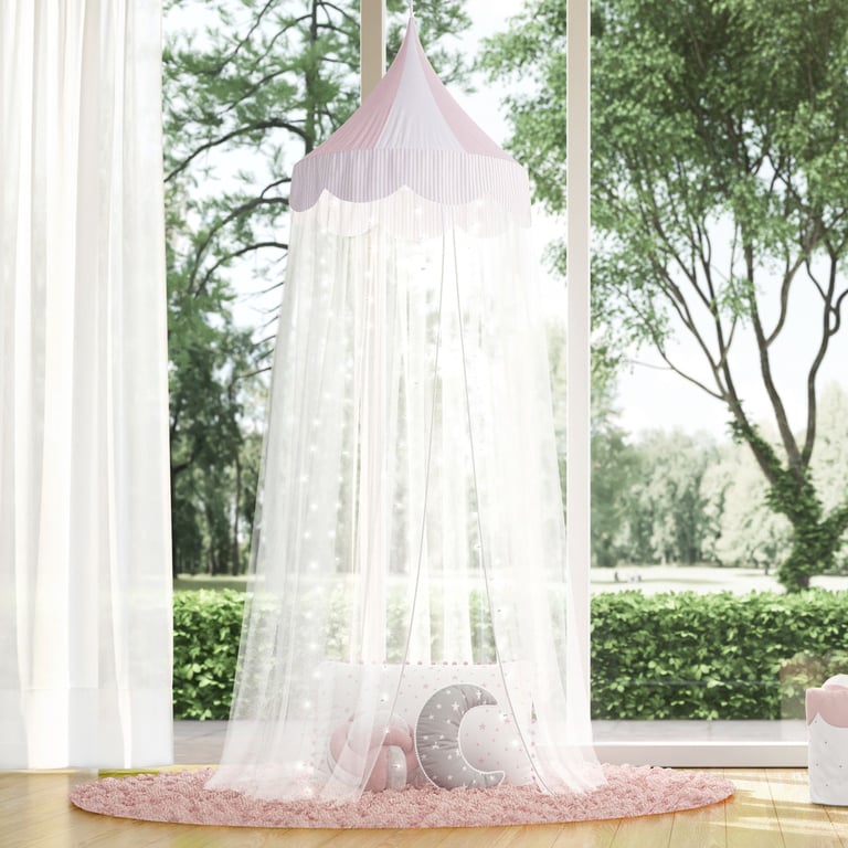 Tenda Dossel Listrada Rosa 2m