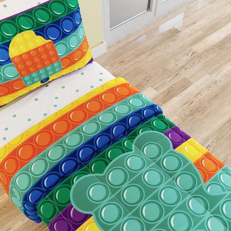 Edredom Infantil Solteiro Pop It Colorido