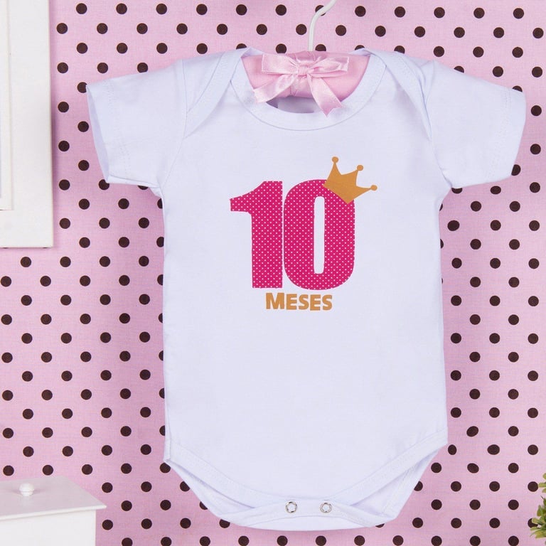 Body Mesversário Rosa - 10 Meses