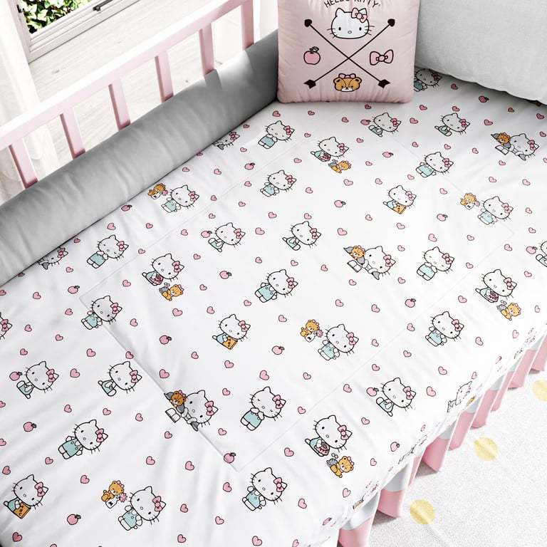Edredom de Berço Hello Kitty Branco