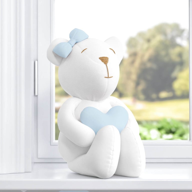 Ursinha Branca com Coração Rosa 42cm