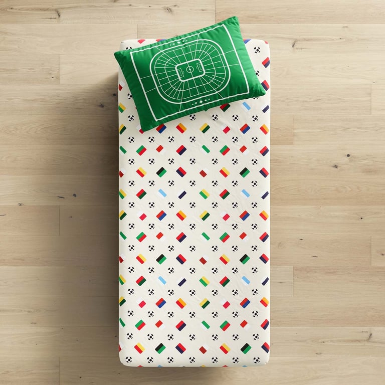 Jogo de Lençol Infantil Solteiro Bandeiras das Seleções do Mundo — vista alternativa
