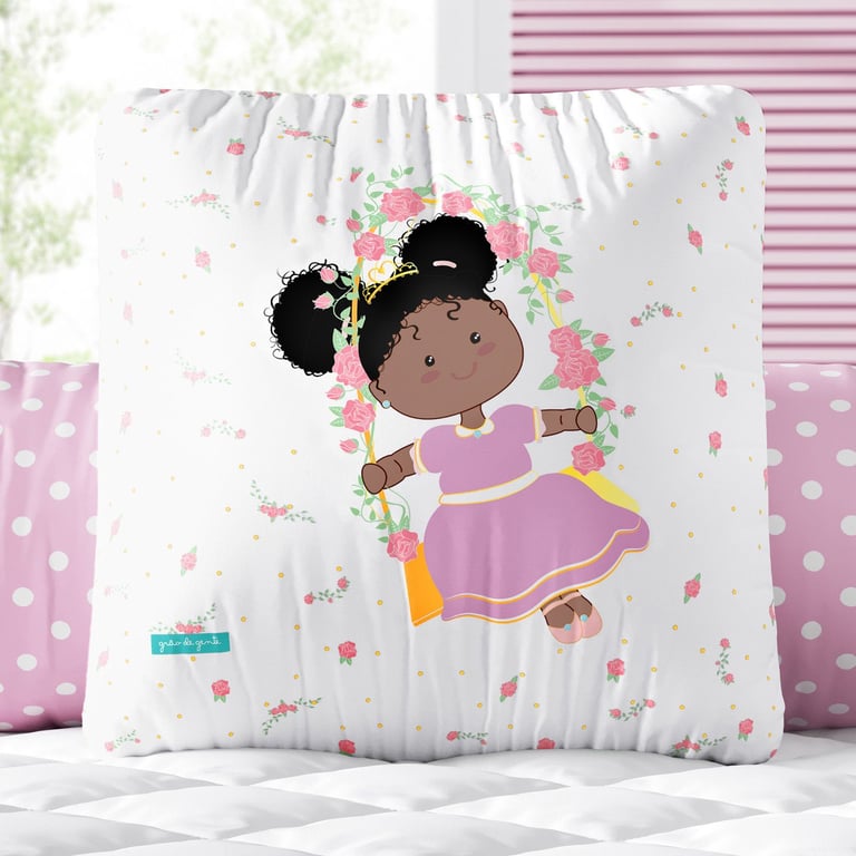 Almofada Quadrada Princesinha Sol 30cm