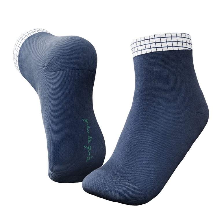 Meia Bebê Azul Marinho Grid