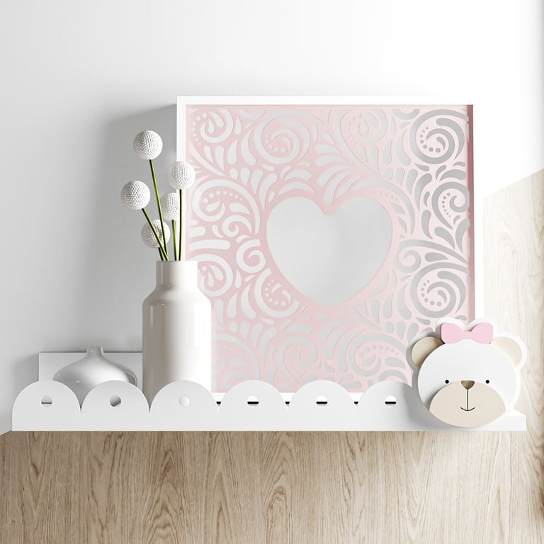 Prateleira MDF Ursinha Clássica Rosa — vista alternativa