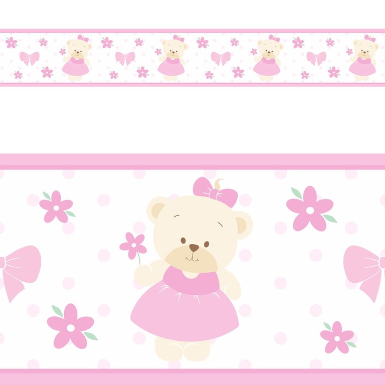 Faixa Adesiva de Parede Ursinha Bebê