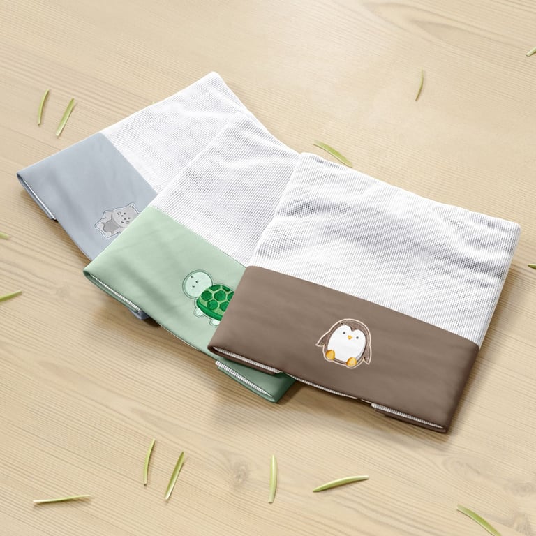 Fraldas de Boca Bordadas Arca dos Bichinhos 3 Peças