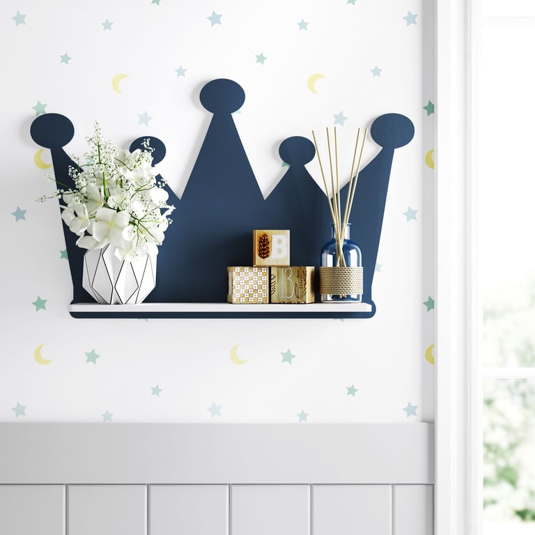 Prateleira MDF Coroa Azul Marinho