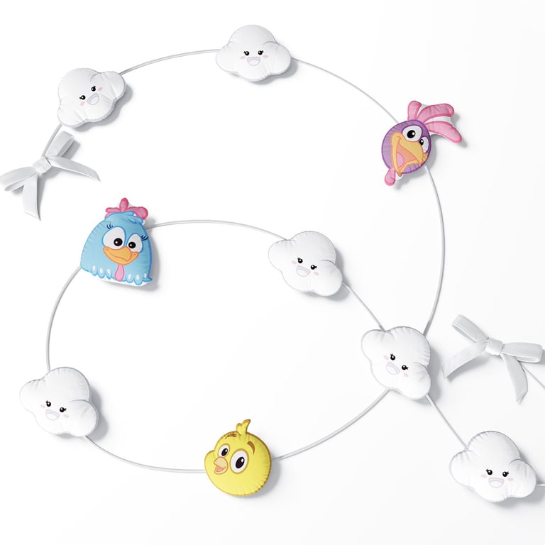 Varal de Cama Galinha Pintadinha Nuvem 1,60cm