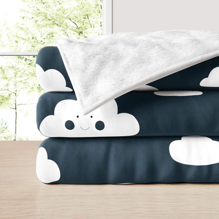 Cobertor Dupla Face com Soft Amiguinho Nuvem Azul 1M — vista alternativa