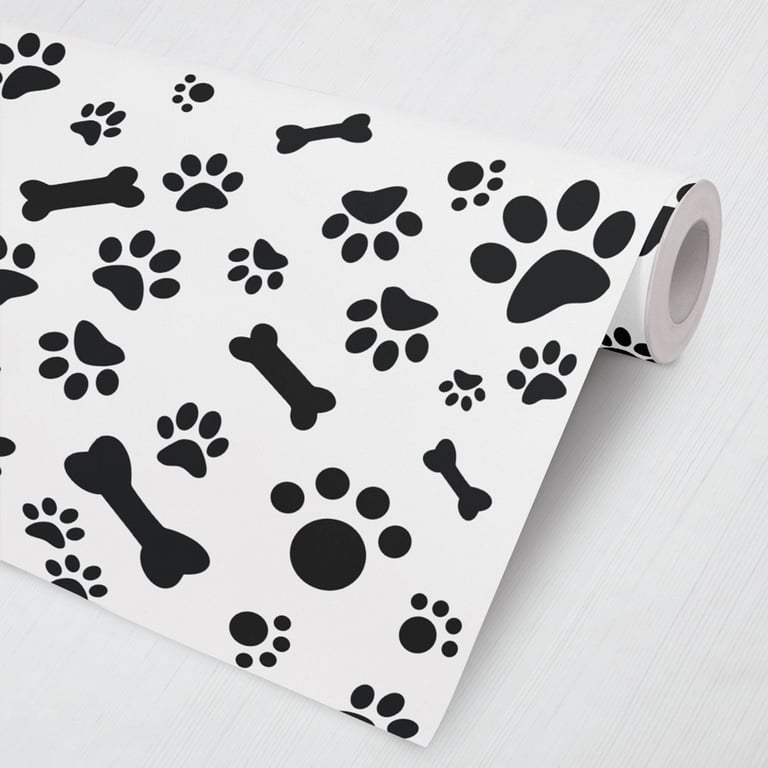 Papel de Parede Patinhas e Ossinho Preto 3M