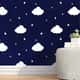 Papel de Parede Nuvens e Gotinhas Azul Marinho 3m - imagem 2