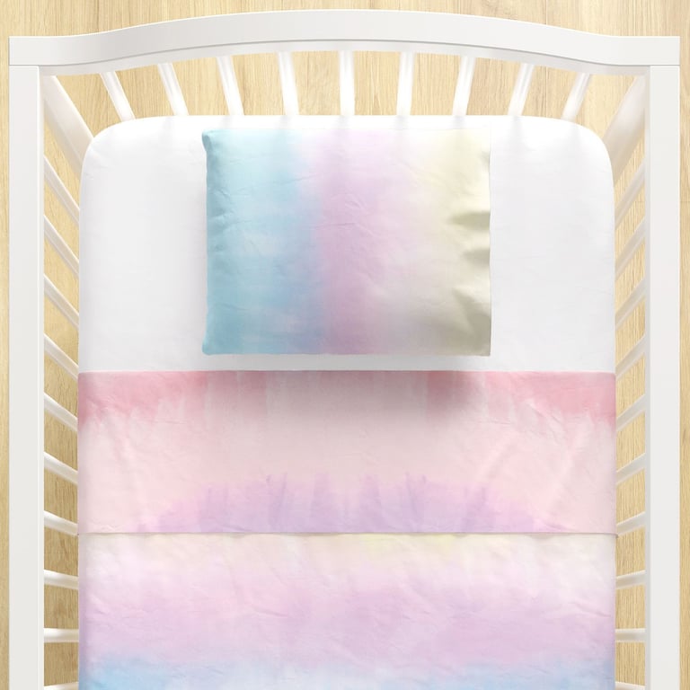 Jogo de Lençol Berço Tie Dye Azul 3 peças