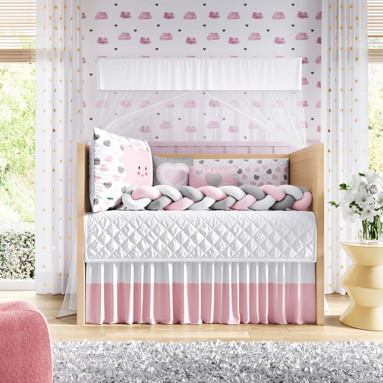 Kit Berço Trança Amor da Mamãe Rosa — vista alternativa