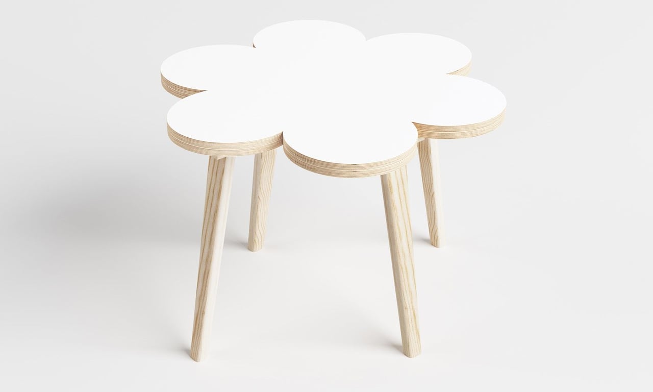 Banco Infantil Flor Branco