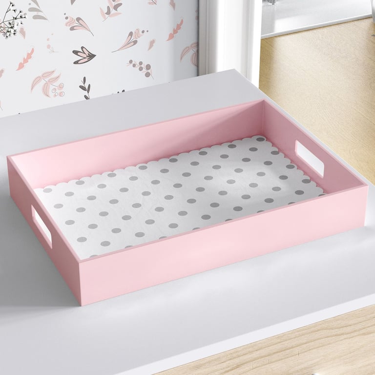 Bandeja MDF Poá Rosa