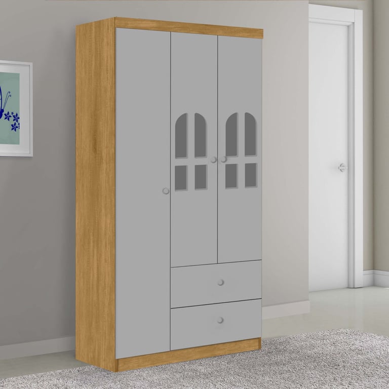 Guarda Roupa Infantil Branco 3 Portas Alice