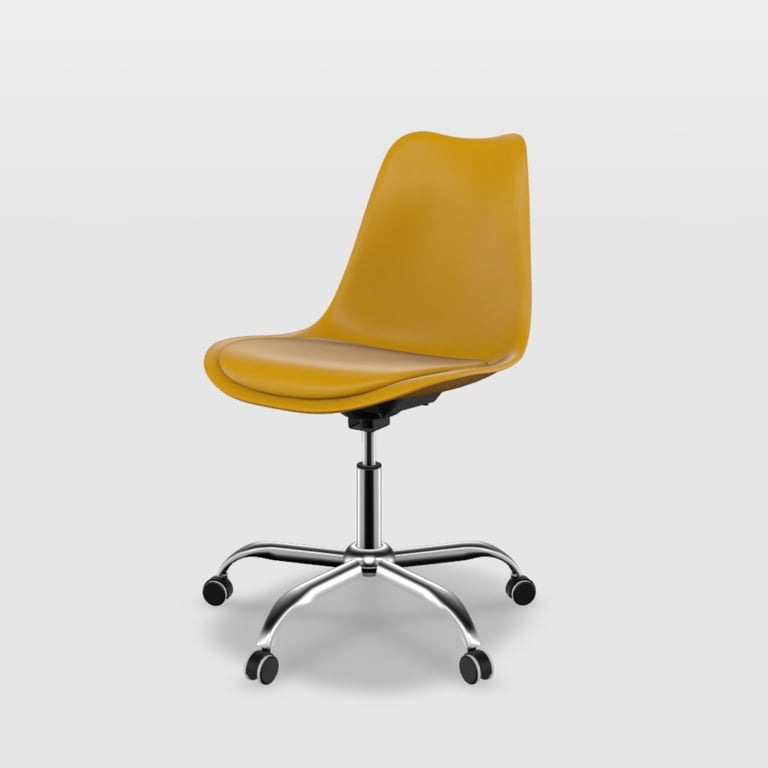 Cadeira de Escritório Saarinen Cromada Branco