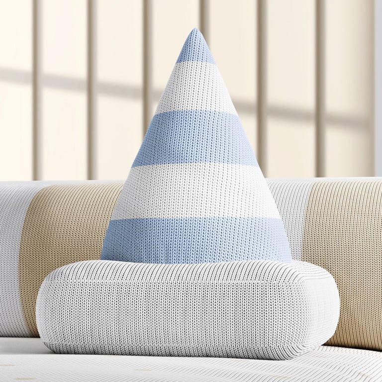 Almofada Tricot Cone de Trânsito Azul 31cm