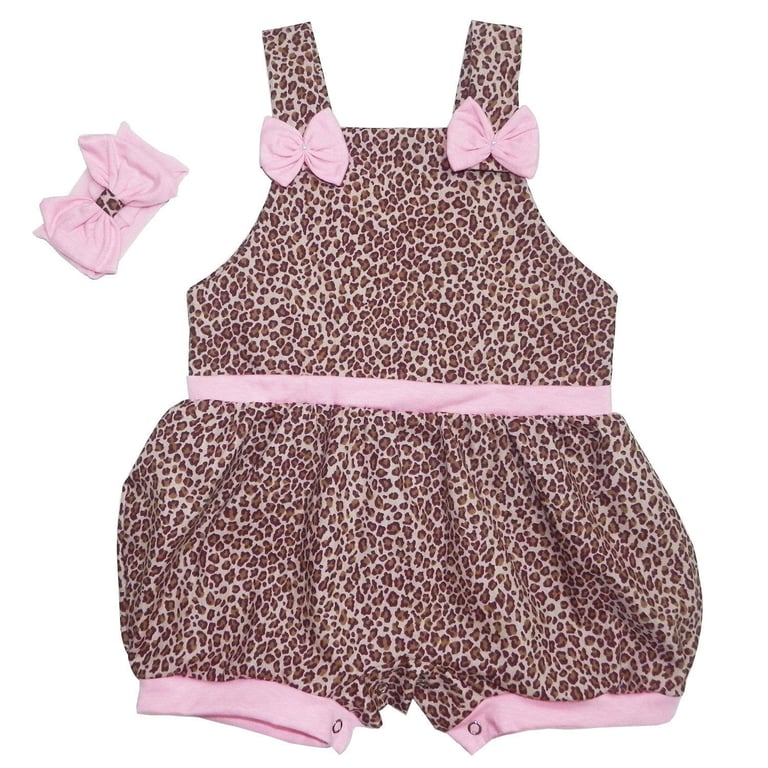 Macacão Oncinha Rosa Bebê 6 a 9 Meses