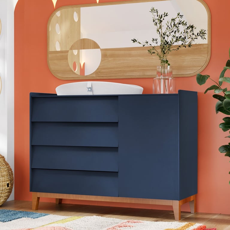 Cômoda Infantil Branco com Porta Nordic