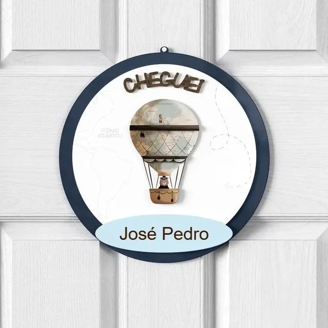 Porta Maternidade Personalizado Teddy Pelo Mundo - José Pedro